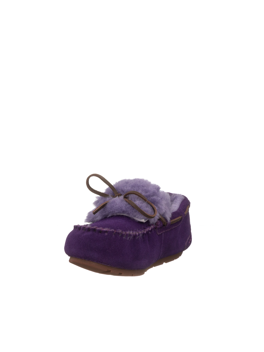 Мокасины угги женские с мехом замшевые Ансли Риверс темно-фиолетовые | Фото №6