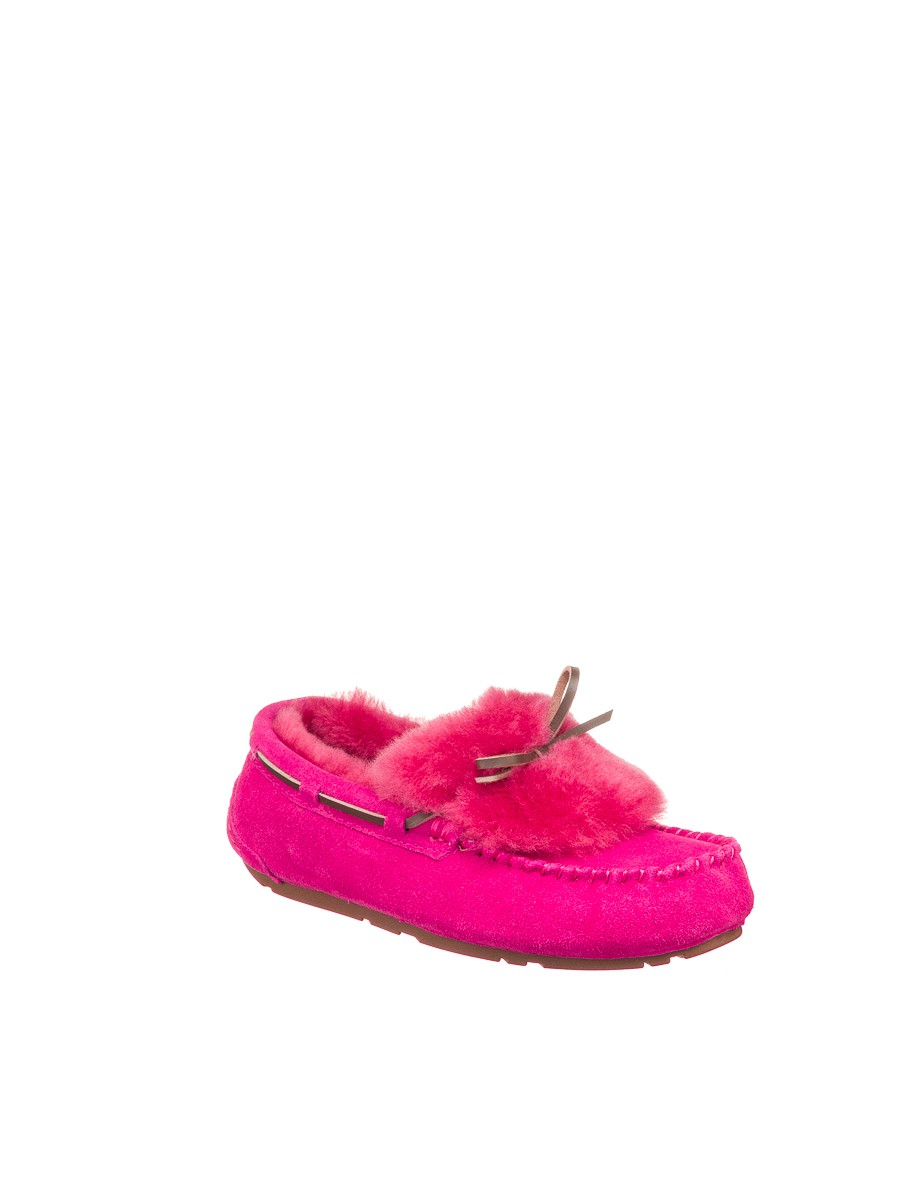 Мокасины угги женские замшевые Ансли Риверс ярко-розовые | Фото №4