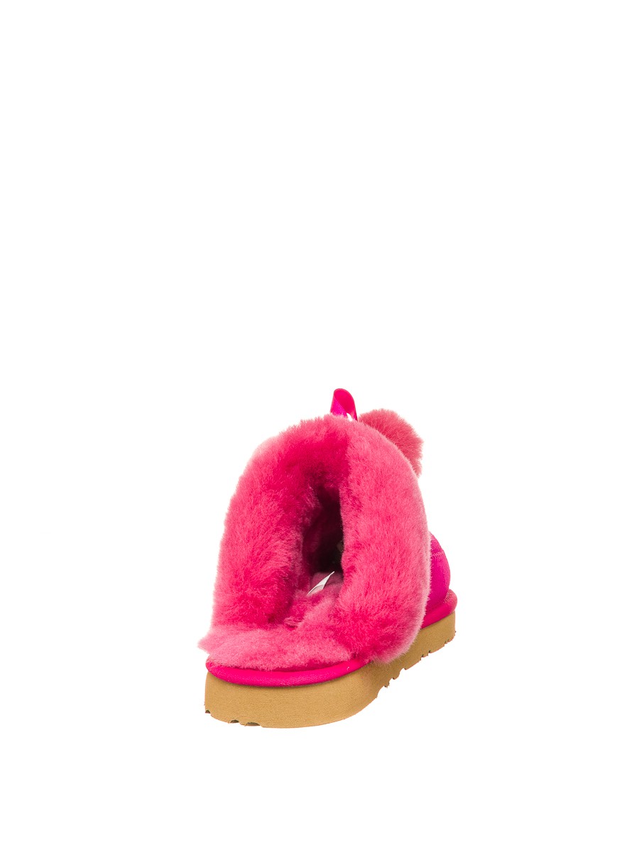 Домашние угги женские Хафнир с пом-поном ярко-розовые | Фото №7