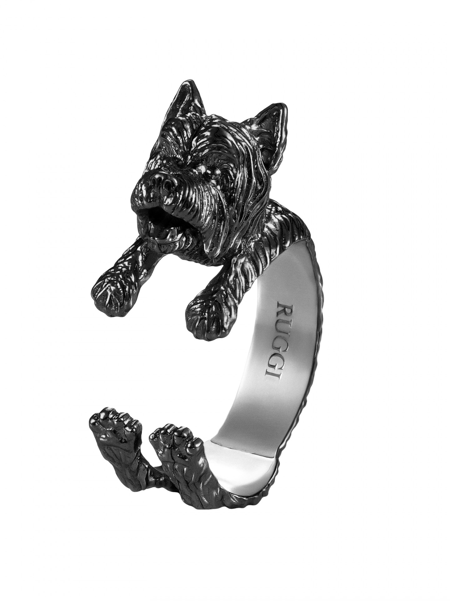 West Highland Terrier Silver Hug Ring | Фото №1