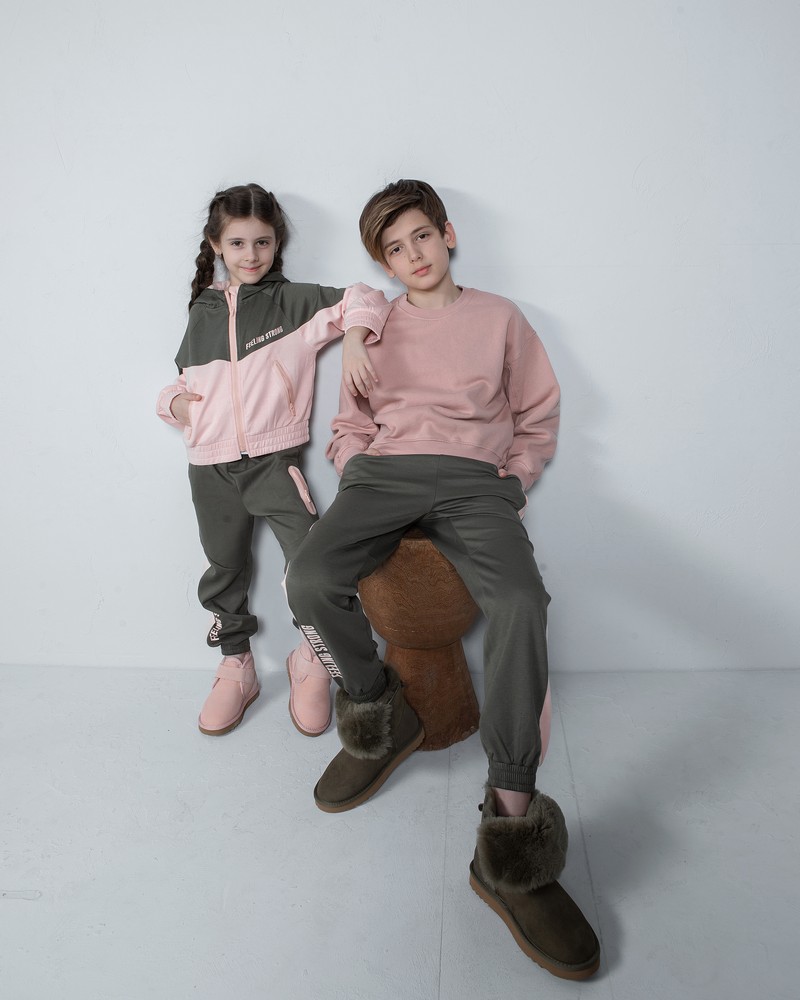 Ботинки угги детские Велкро розовые | Фото №11
