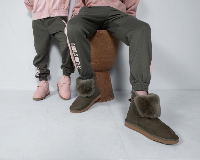 Ботинки угги детские Велкро розовые | Фото №12