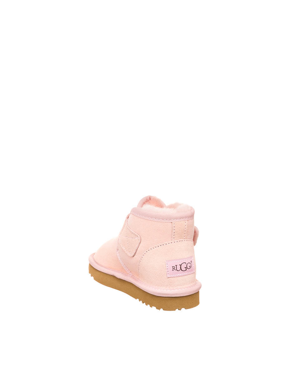 Ботинки угги детские Велкро розовые | Фото №6
