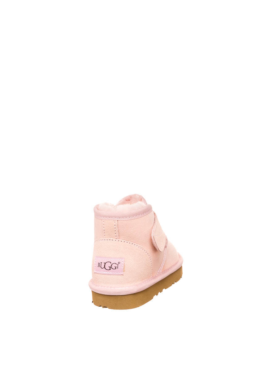 Ботинки угги детские Велкро розовые | Фото №7