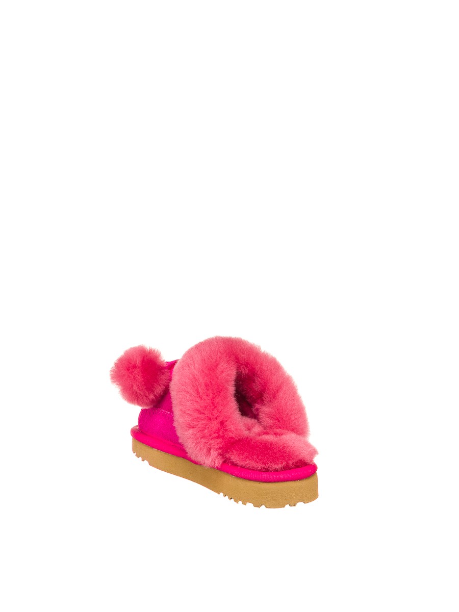 Тапочки детские Хафнир с пом-поном ярко-розовые | Фото №6
