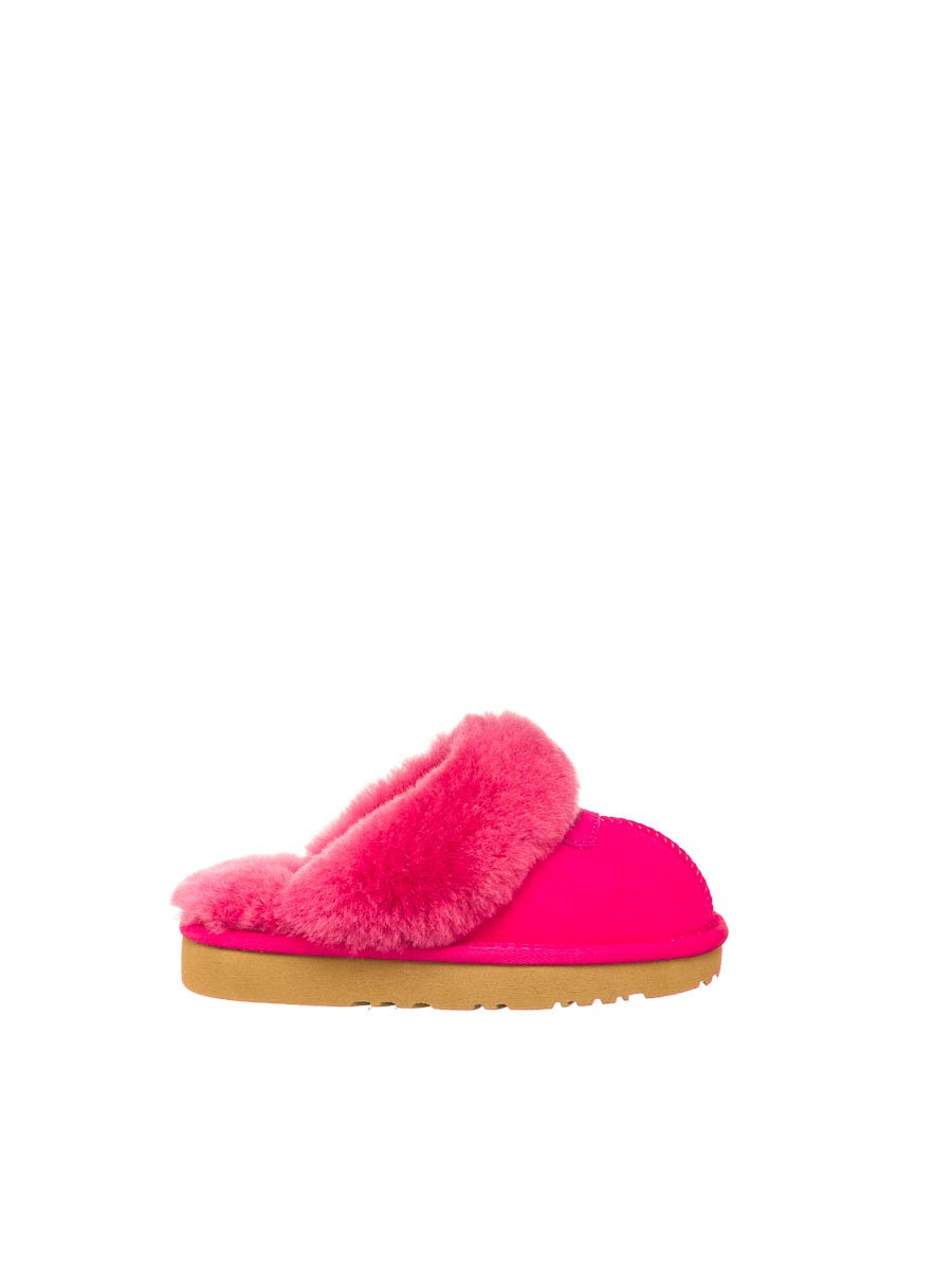 Тапочки угги детские домашние Скаффетт ярко-розовые | Фото №2
