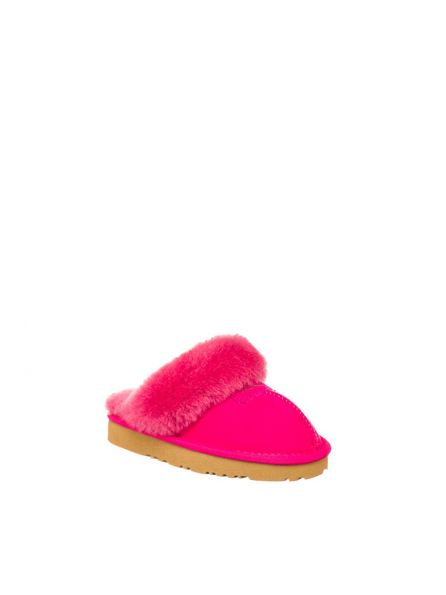 Тапочки угги детские домашние Скаффетт ярко-розовые | Фото №4