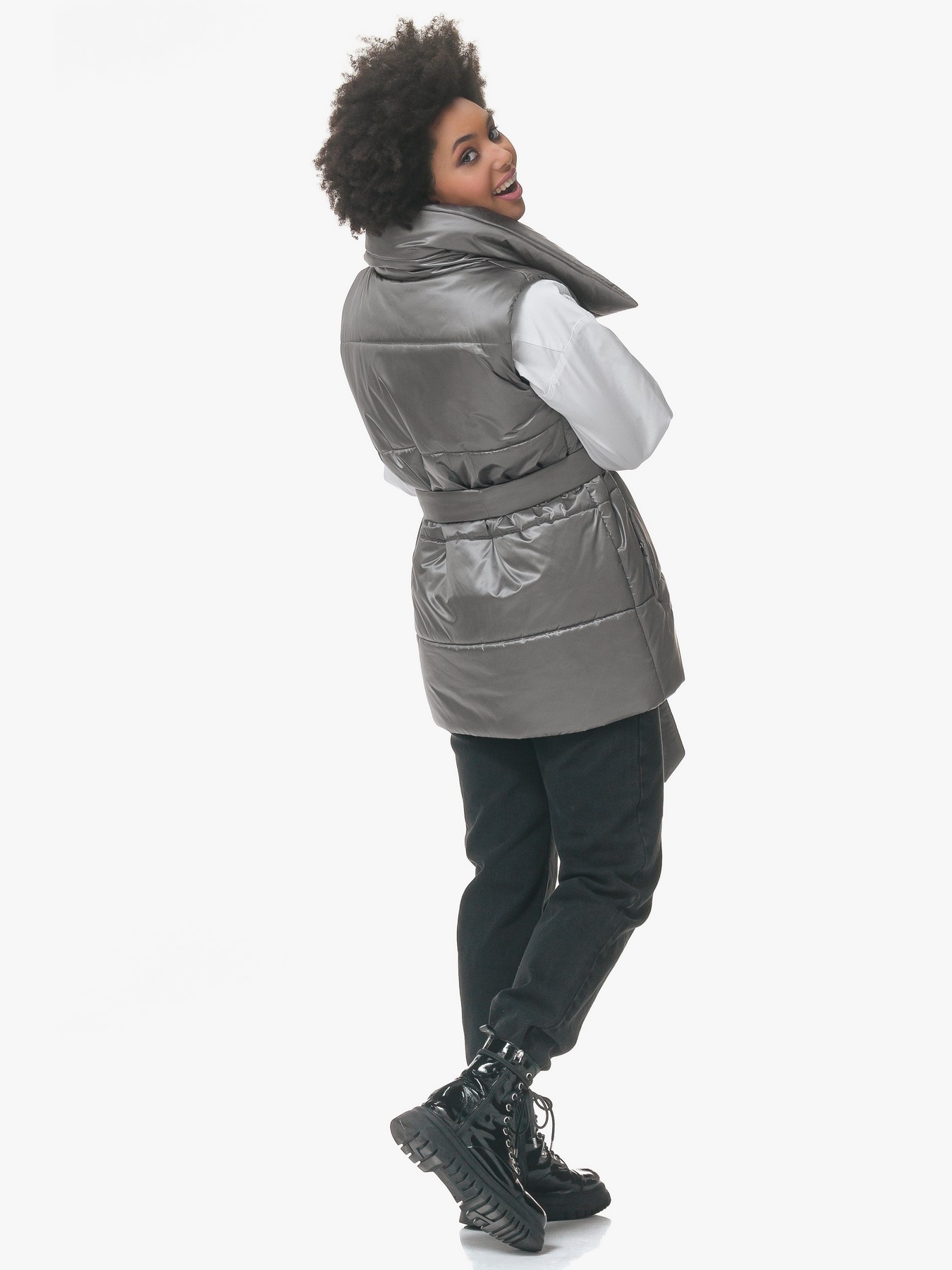Коллекция Inspiration женский жилет утепленный стеганый серый | Фото №8