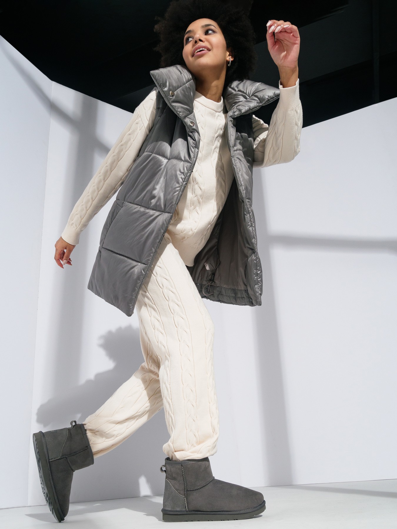 Коллекция Inspiration женский жилет утепленный стеганый серый | Фото №13