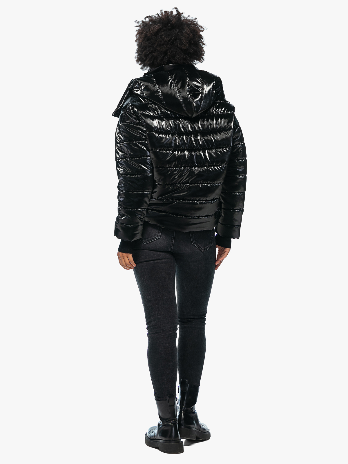 Куртка женская стеганая Michelle черная блестящая | Фото №14